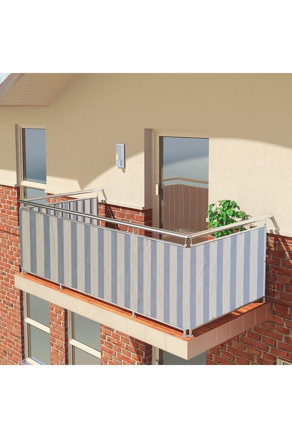 DEVRİM OLİVYA TEKSTİL Branda Balkon Demiri Perdesi Korkuluk Perdesi +++ En X Boy +++ ( 4 Tarafı Bağcıklı )